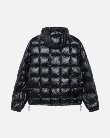 STUSSY MIDWEIGHT HOODED PUFFER BLACK