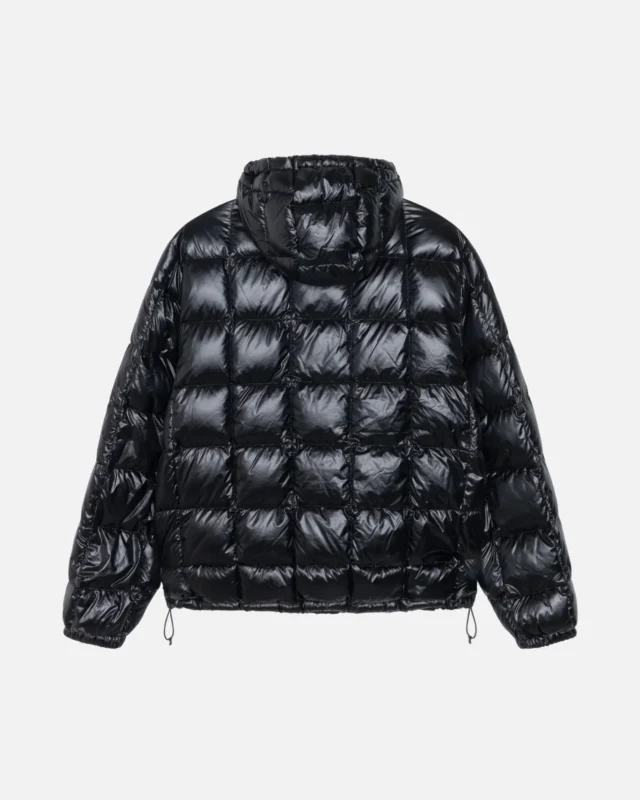 STUSSY MIDWEIGHT HOODED PUFFER BLACK