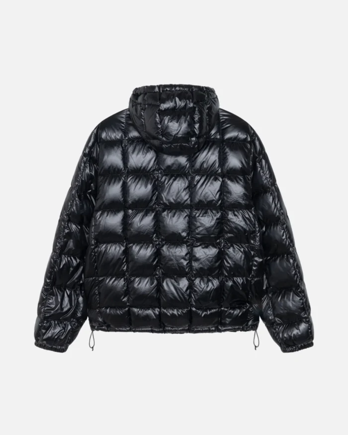 STUSSY MIDWEIGHT HOODED PUFFER BLACK