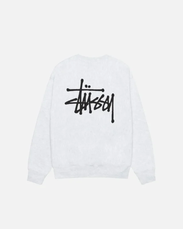 BASIC STÜSSY CREW ASH HEATHER