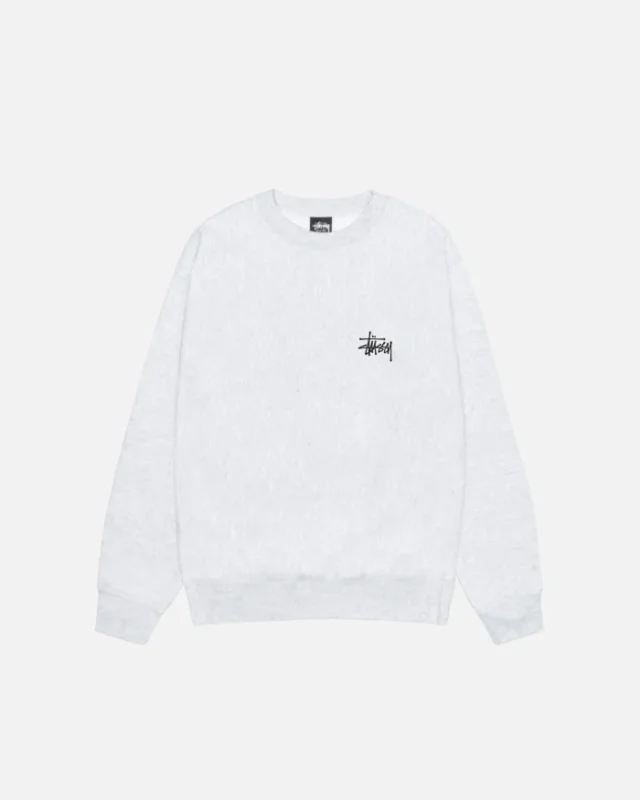 BASIC STÜSSY CREW ASH HEATHER