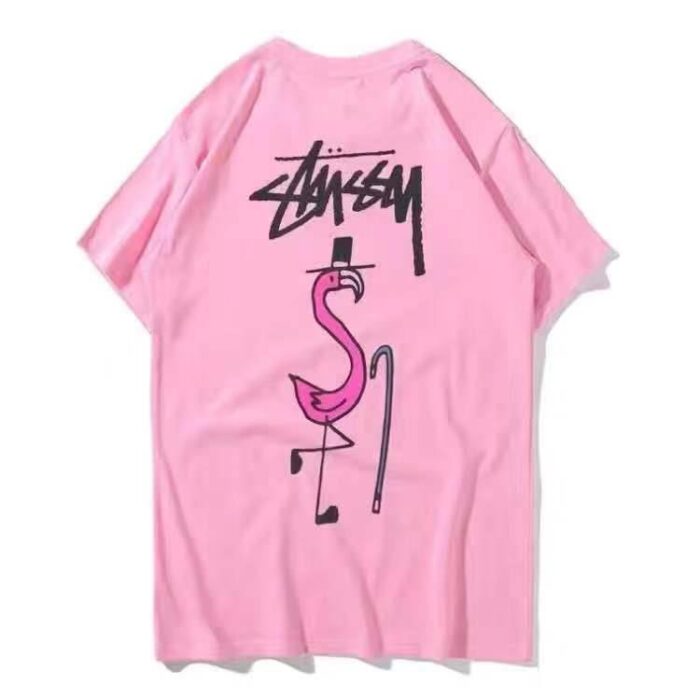 Stussy Pink Graphic Tee Flamingo