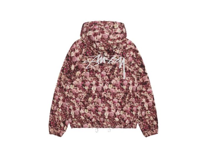 Stussy Beach Shell Floral Nylon Maroon