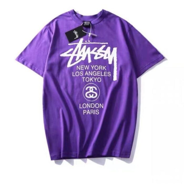 Stussy Purple Graphic Nyc T-Shirt World Tour